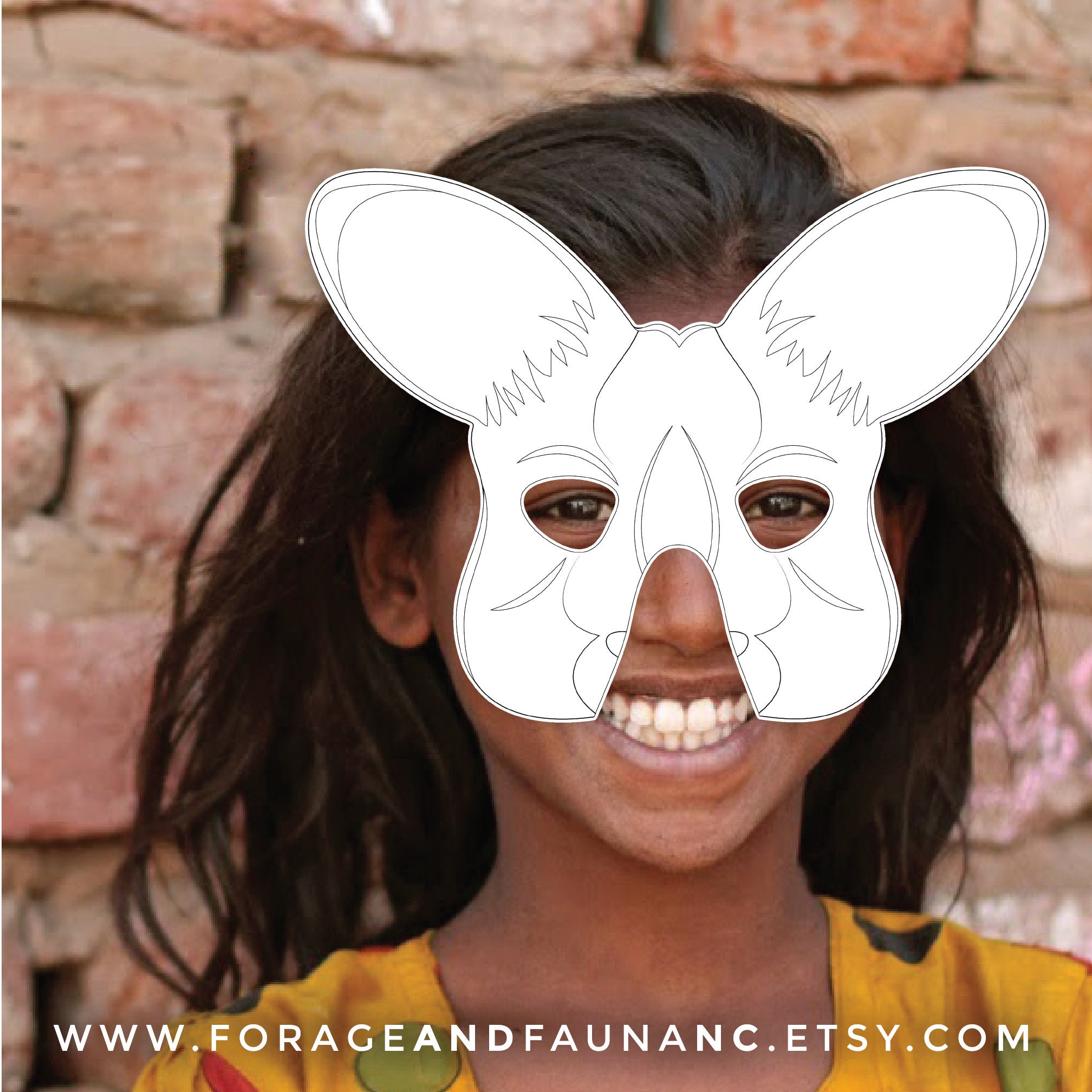 Kangaroo Coloring Mask Printable Coloring Fun Activity | Etsy