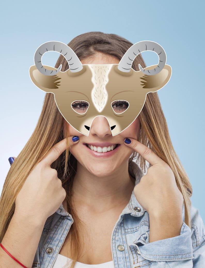 Goat Printable Mask Nativity Mask Printable Halloween Mask Etsy