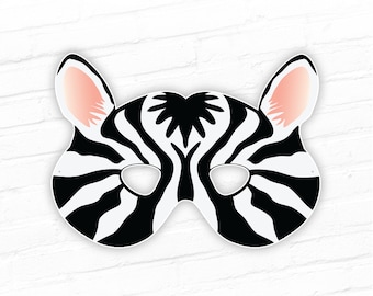 Zebra Printable Animal Mask Halloween Masks Party Mask Costume Lion King Cosplay Jungle Paper Masks