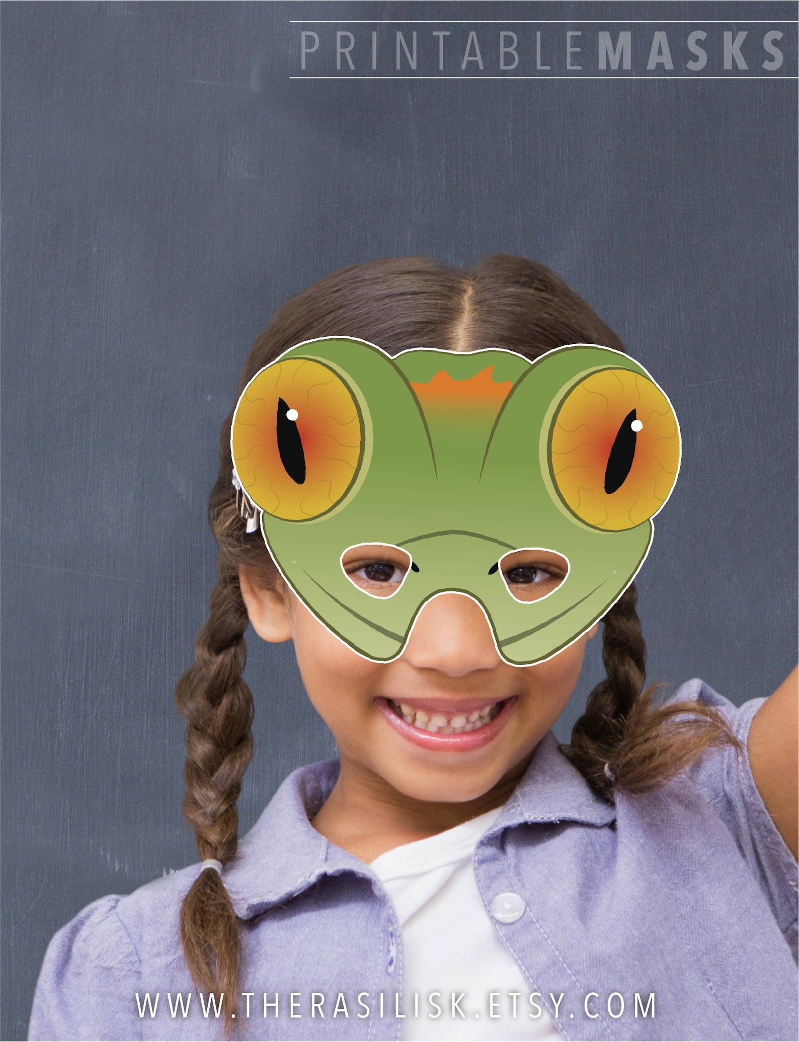 Printable Halloween Mask Lizard Mask Gecko Printable Mask | Etsy