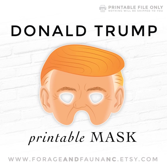 Donald Trump Printable Halloween Mask Printable President of | Etsy