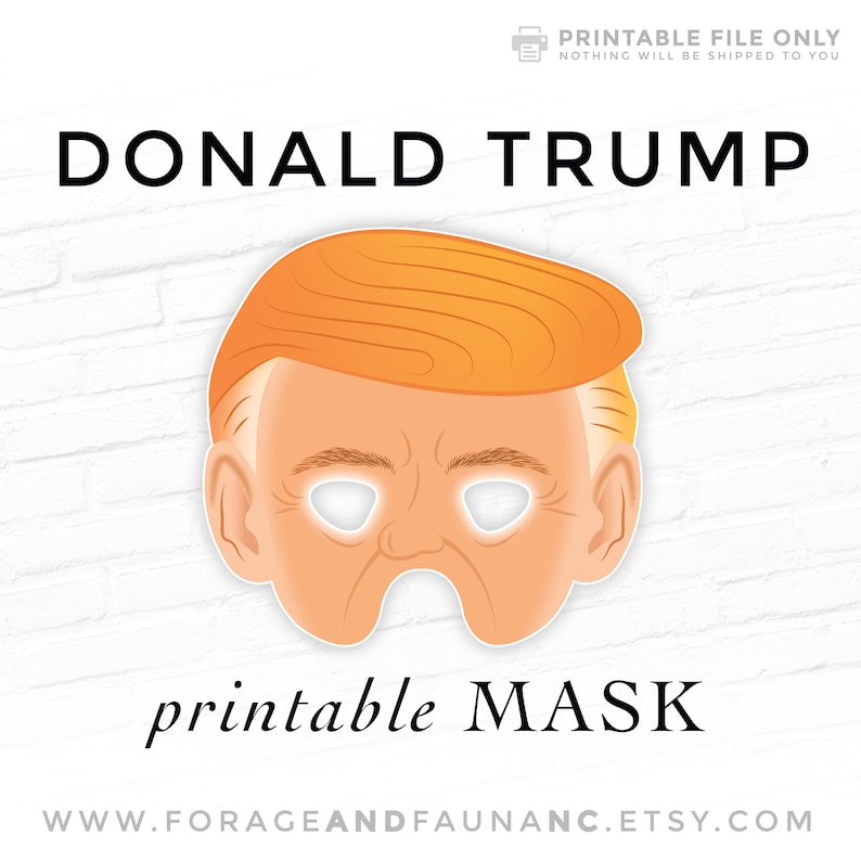 Donald Trump Printable Halloween Mask Printable President of - Etsy