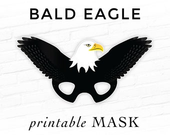 Bald Eagle Printable Mask Halloween Party Bird Mask Patriotic 4th of July USA America Mask Animal Mask Photo Booth Prop Theater Cosplay