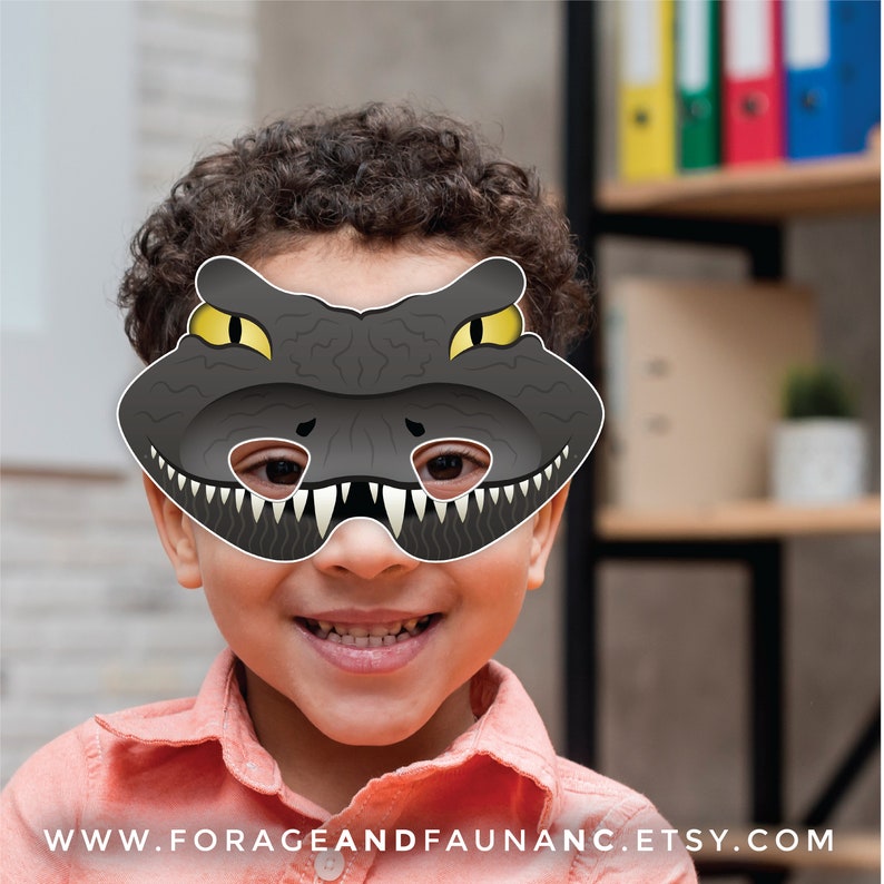 Alligator Printable Animal Mask Reptile Dinosaur Birthday Halloween ...