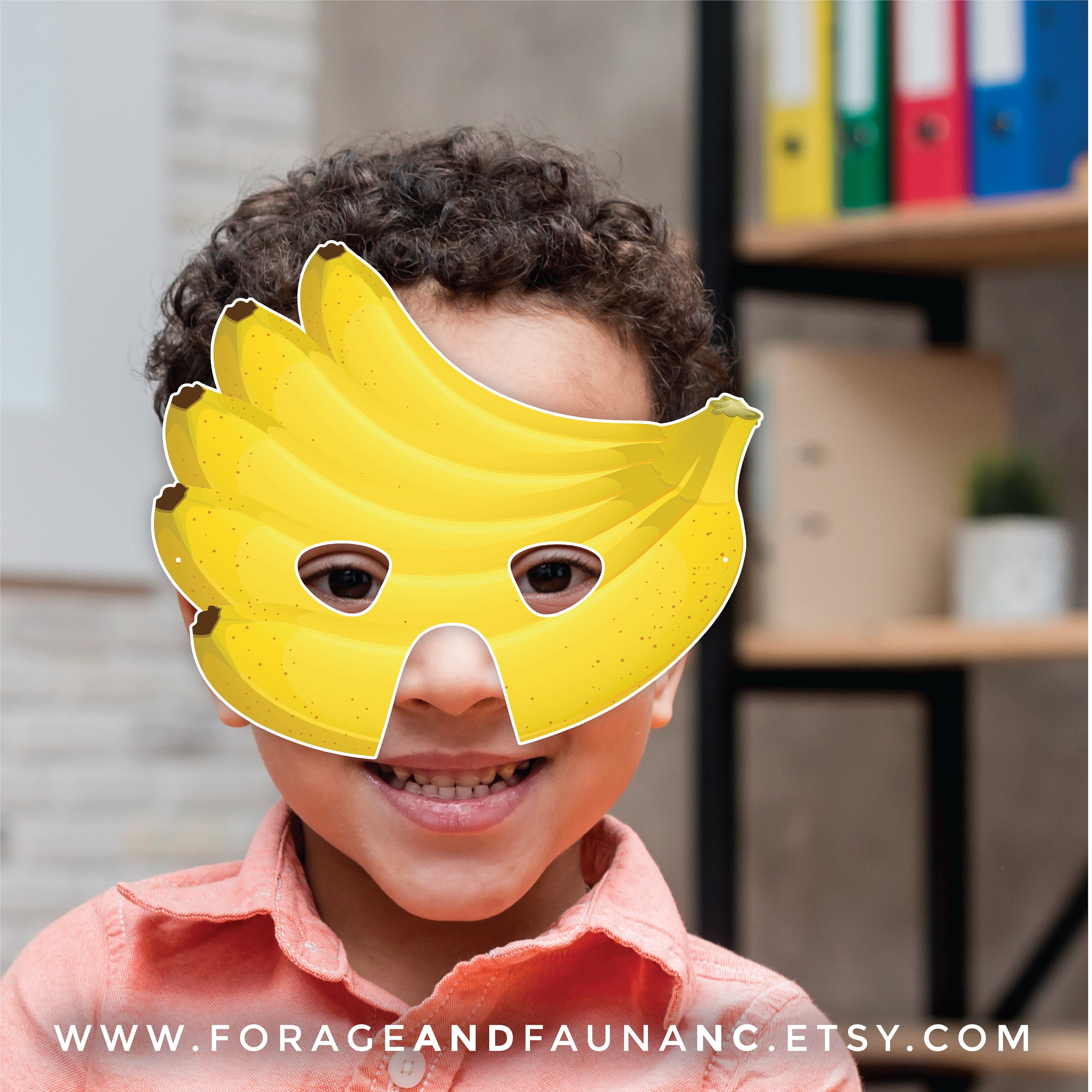 Bananas Printable Party Mask Tropical Fruit Halloween Play Etsy