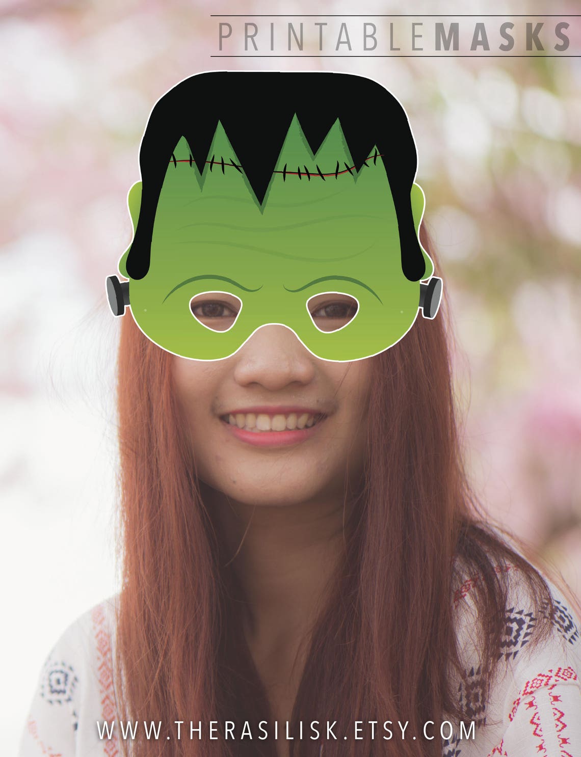 Halloween Mask Frankenstein Printable Mask Monster Mask | Etsy
