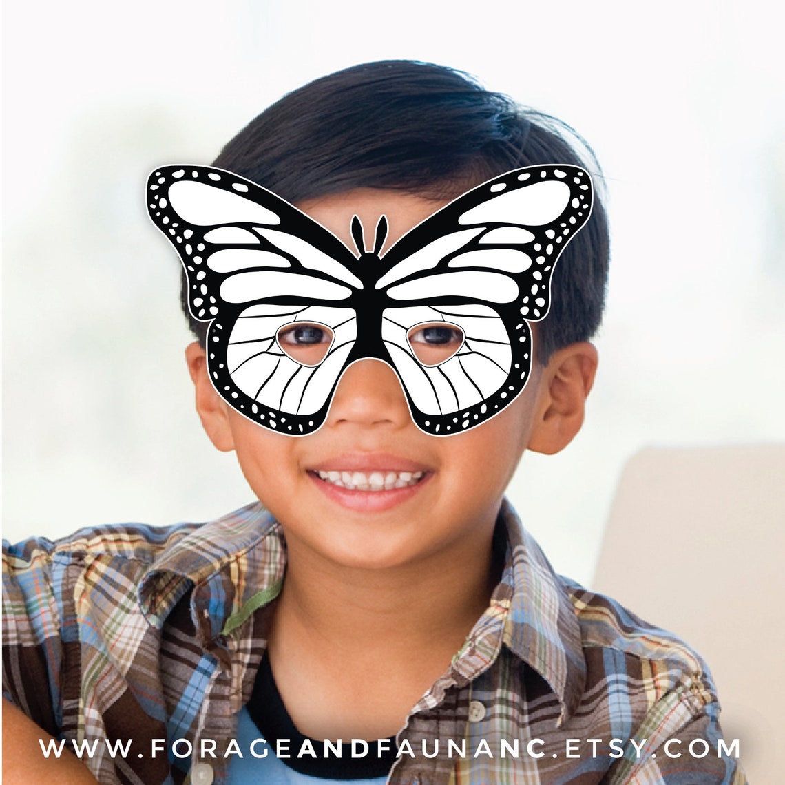 Coloring Book Fun Activity Monarch Butterfly Mask Printable - Etsy