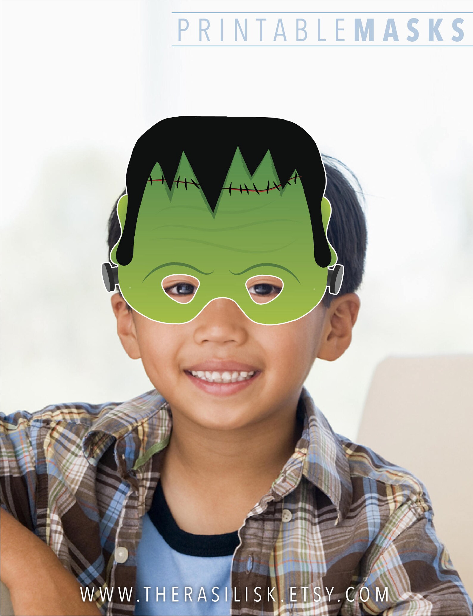 Halloween Mask, Frankenstein Printable Mask, Monster Mask, Party Mask ...