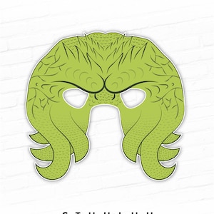 Halloween Mask, Printable Mask, Cthulhu Mask, Cthulu, Tentacle Monster, Alien Mask, Monster Mask, Octopus Mask, Paper Mask, Photo Booth