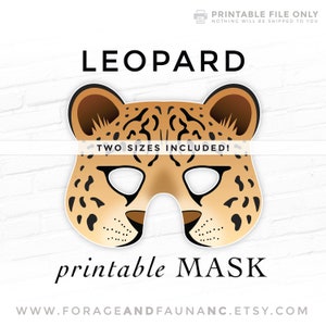 Leopard Printable Wild Cat Mask Jaguar Costume Animal Cosplay Halloween Wedding Birthday Party Photo Booth Prop Costume Kids Theater Big Cat