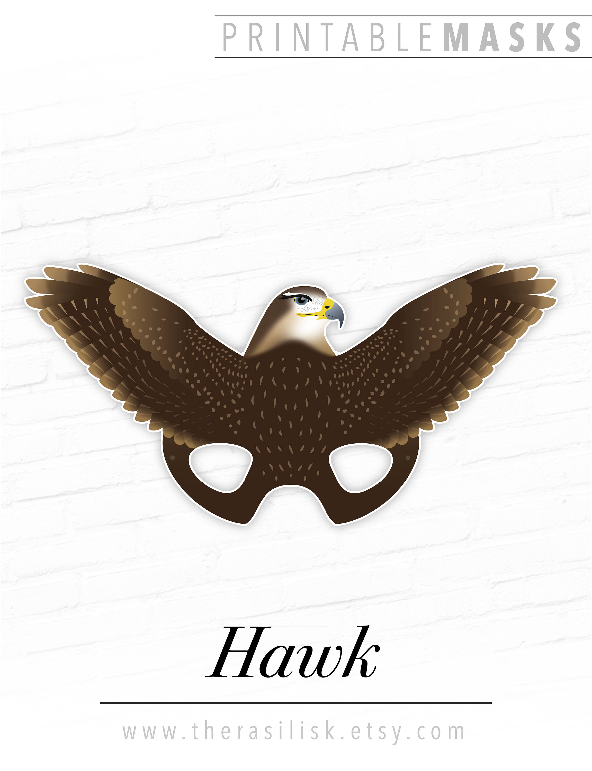 Printable Hawk Mask Printable Halloween Mask Printable | Etsy