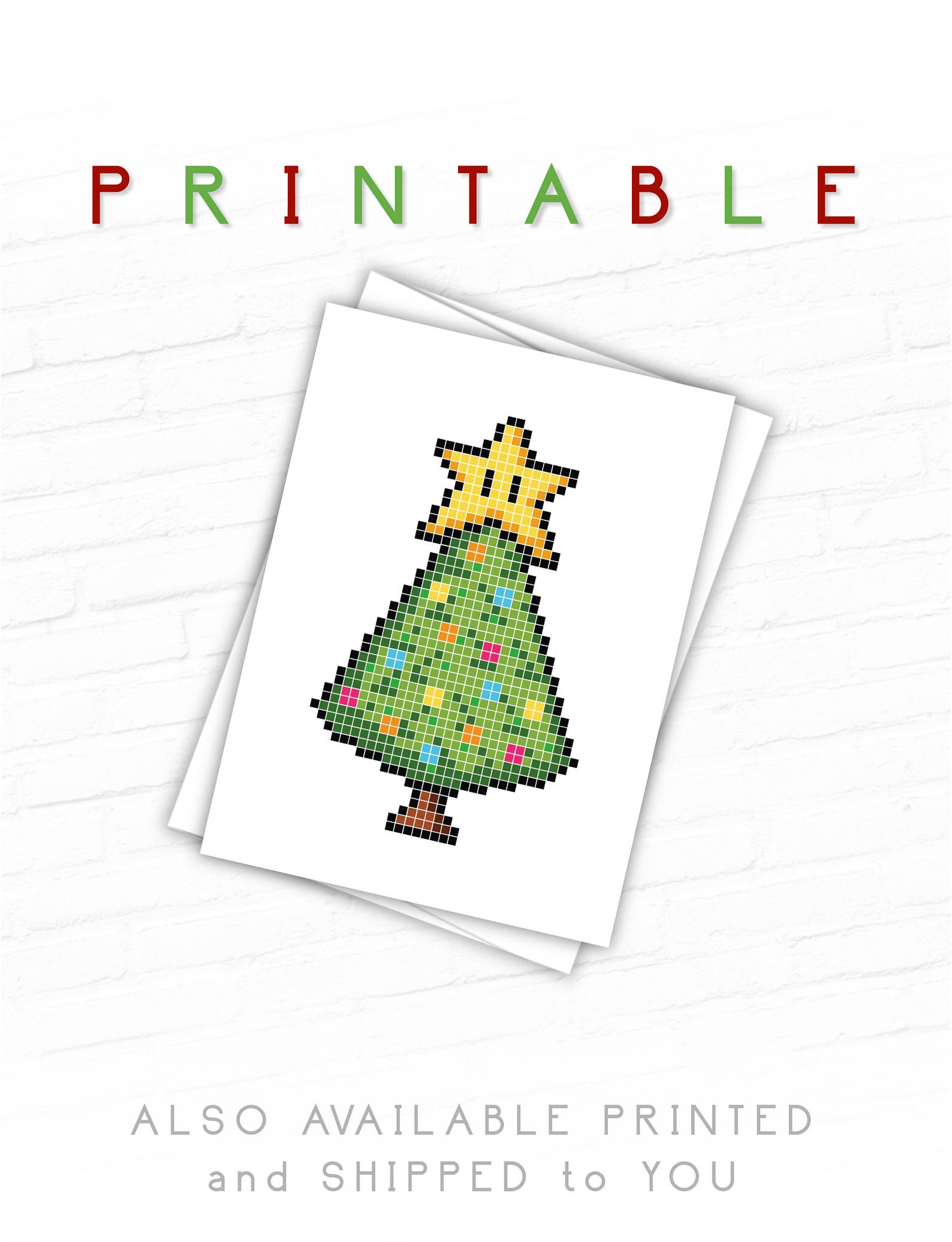Printable Holiday Cards, Geeky Christmas Cards, Nerd Christmas Greeting ...