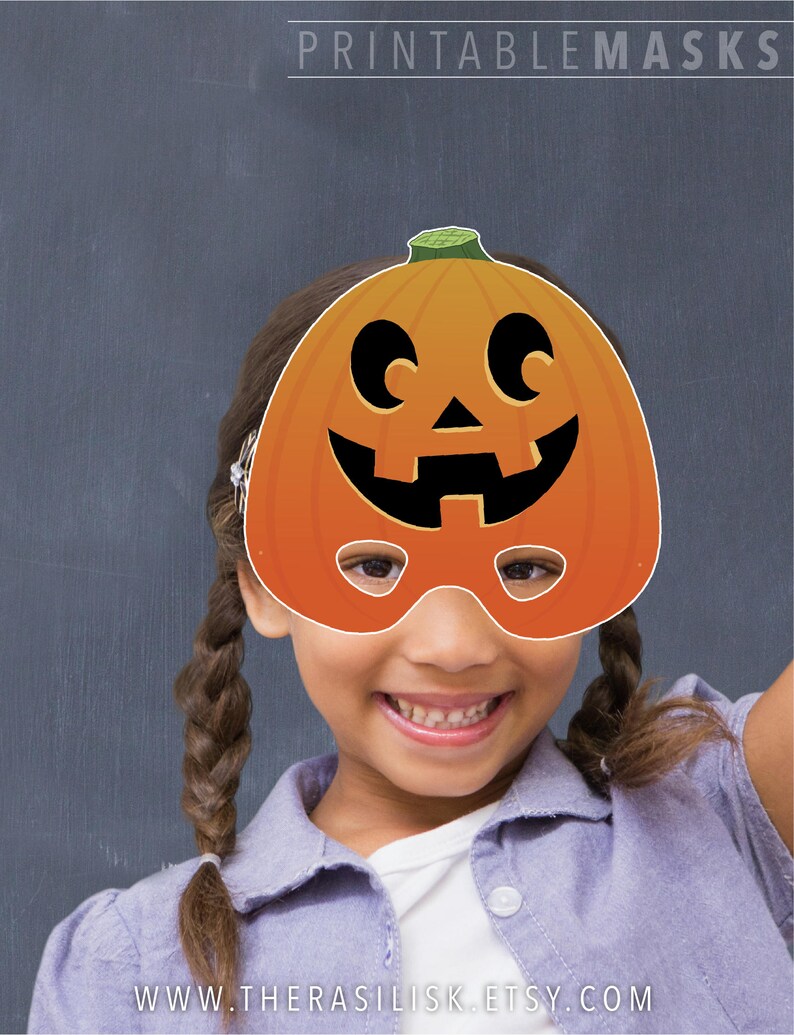 Halloween Mask, Jackolantern Printable Mask, Happy Pumpkin Costume