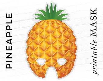 Pineapple Tropical Fruit Printable Party Mask | Tropical Fruit Mask | Inexpensive Play Props