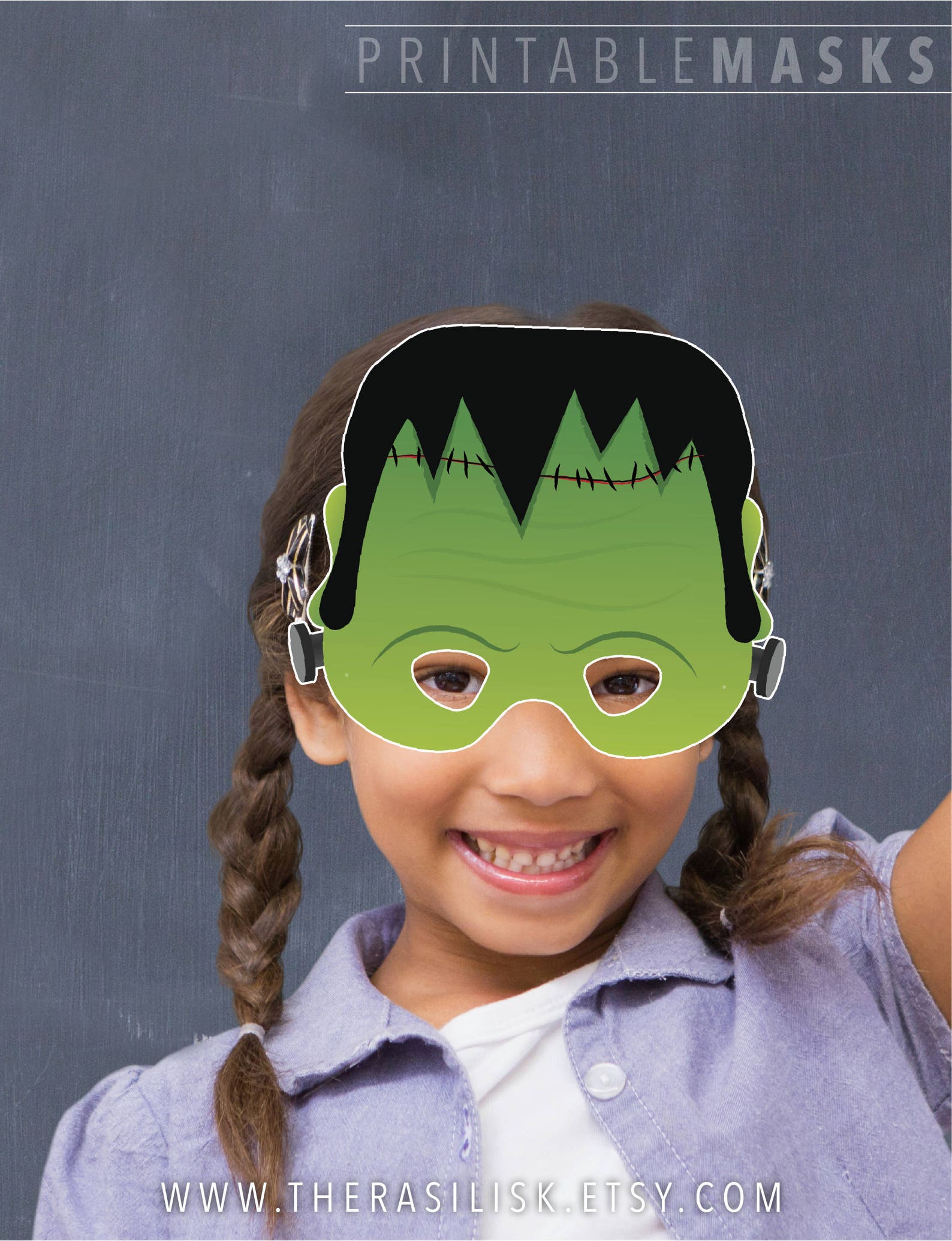 Halloween Mask, Frankenstein Printable Mask, Monster Mask, Party Mask ...