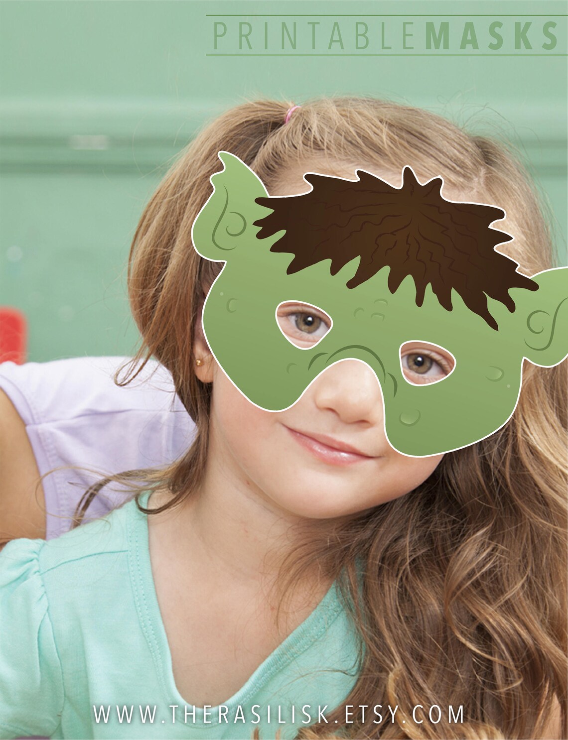 Halloween Mask Printable Mask Troll Mask Monster Mask Fairy Etsy