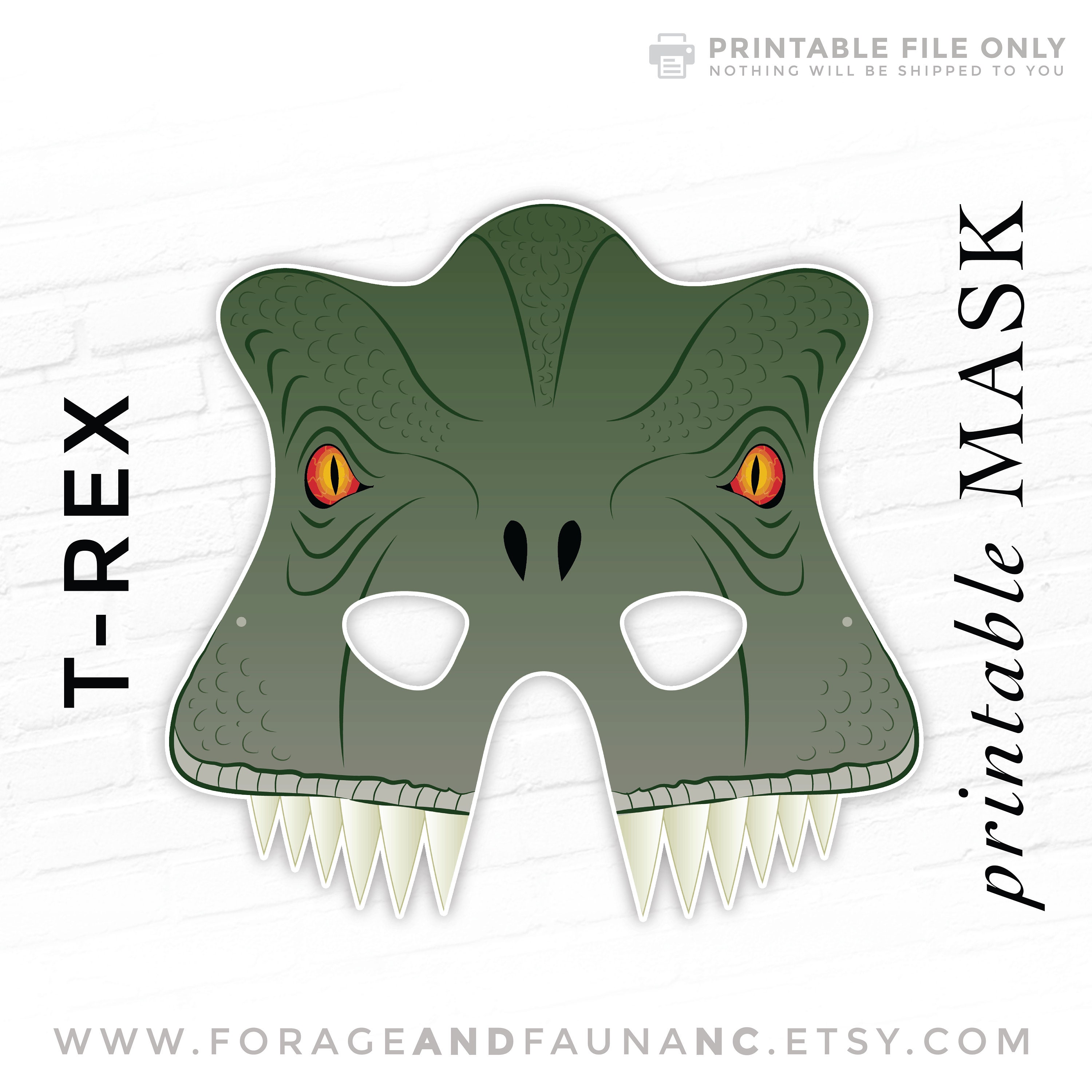 Máscaras de dinosaurios - Etsy México Máscaras de dinosaurios - Etsy México