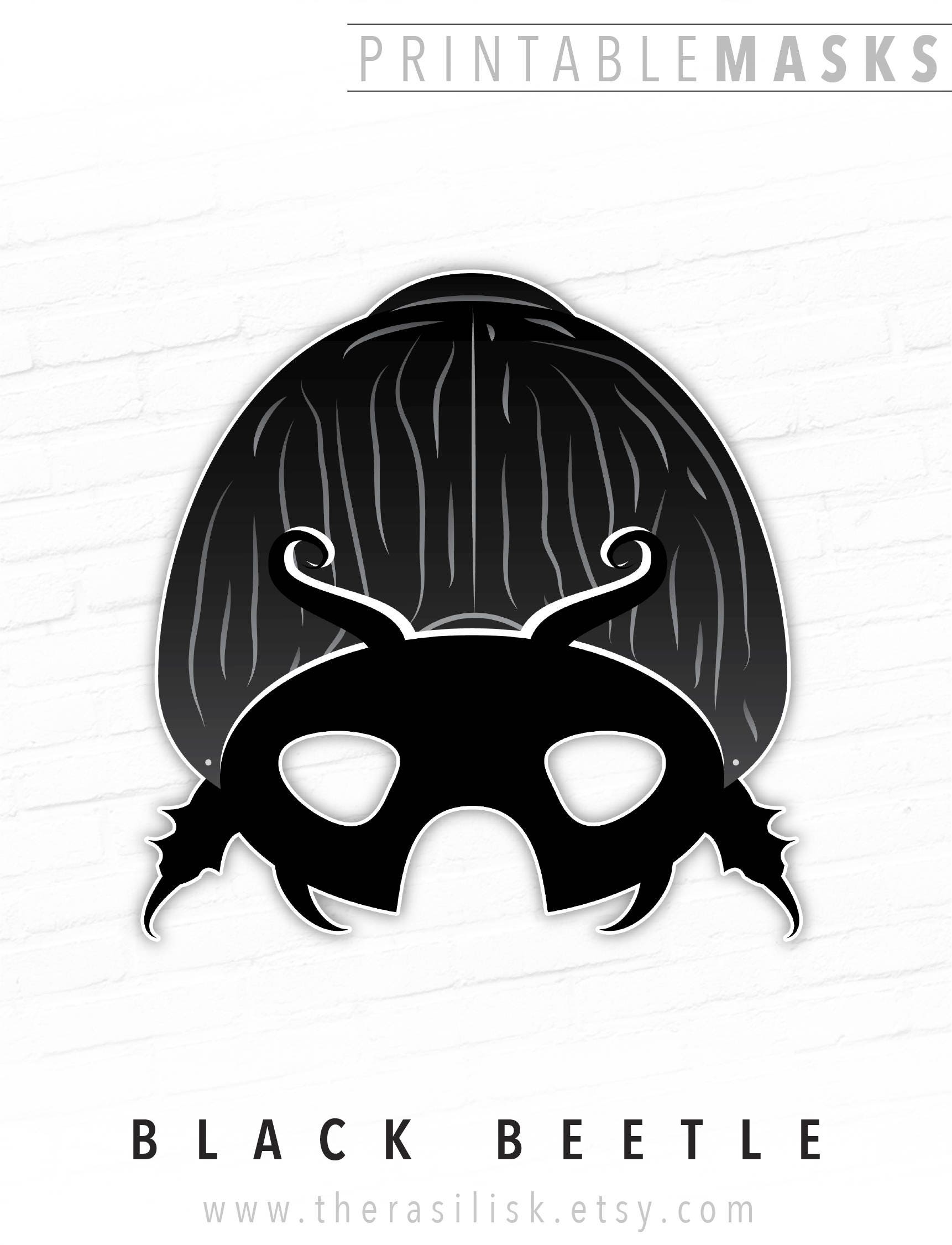 Black Beetle Printable Mask, Scarab Mask, Dung Beetle Bug Mask, Insect Mask, Diving Beetle, Rhino Beetle, Halloween Bash Mask, For Young children graphic regarding Et Mask Printable known as Black Beetle Printable Mask, Scarab Mask, Dung Beetle Bug Mask, Insect Mask, Diving Beetle, Rhino Beetle, Halloween Occasion Mask, For Young children