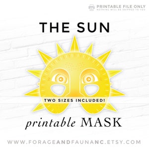 The Sun Printable Halloween Mask Solar Body Star Outer Space Celestial Photo Booth Props Cosplay Birthday Party Tarot Theater Helios Sol