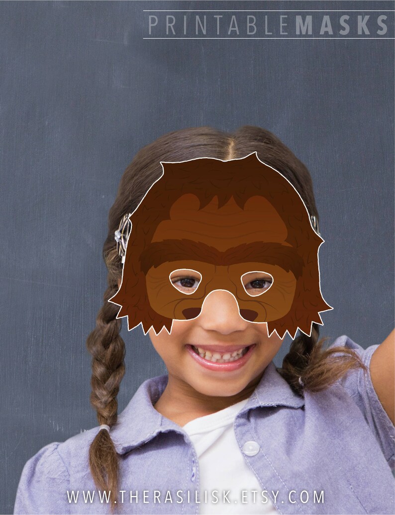 Printable Mask Halloween Mask Sasquatch Big Foot Monster | Etsy