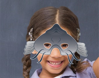 Sturgeon Mask, Printable Fish Mask, Printable Beluga Sturgeon Mask,  Fishing, School Play Props, Photo Booth, Fish Costume, Kids Costumes