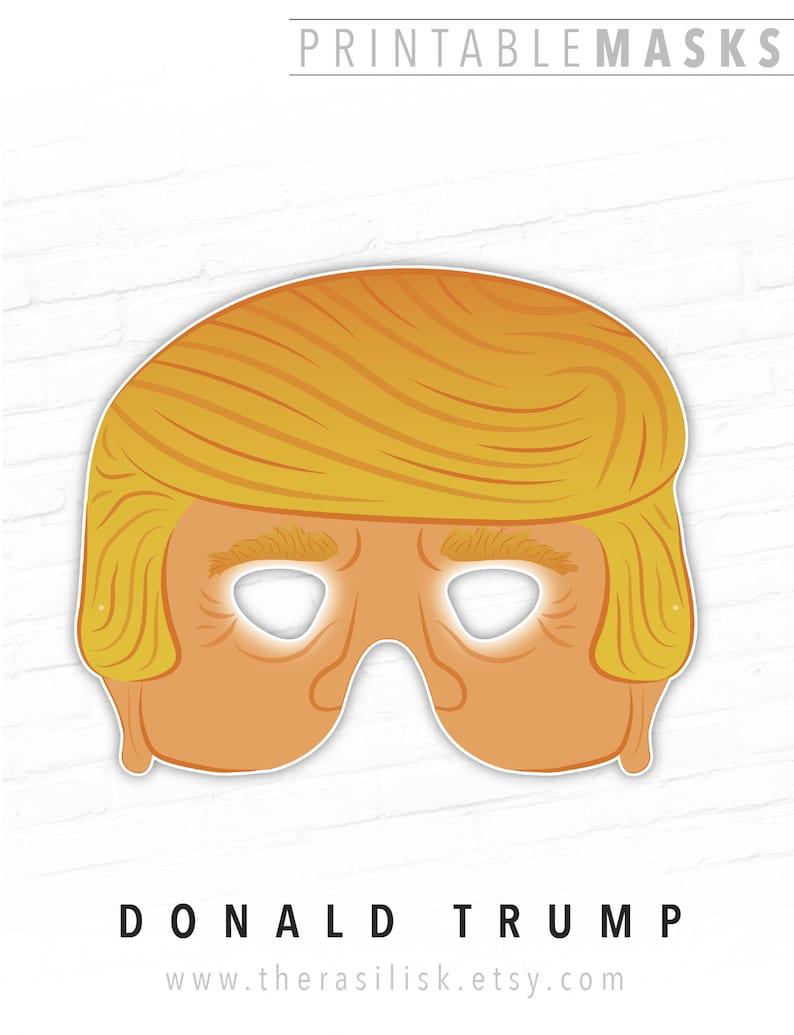 Donald Trump Printable Halloween Mask Printable President of | Etsy