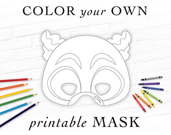 Coloring Mask Fun Activity Clown Printable Mask Happy Circus Party Costume Carnival Masquerade Coloring Book Party Photo Booth Props Kids