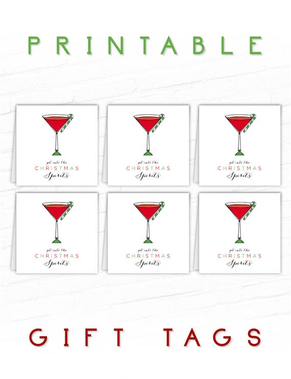 Printable Gift Tags Fun Alcohol Gift Tags Holiday Gift Tags Etsy