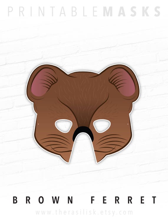 Weasel Ferret Printable Animal Party Mask Brown Ferret Animal - Etsy Ireland Weasel Ferret Printable Animal Party Mask Brown Ferret Animal - Etsy Ireland