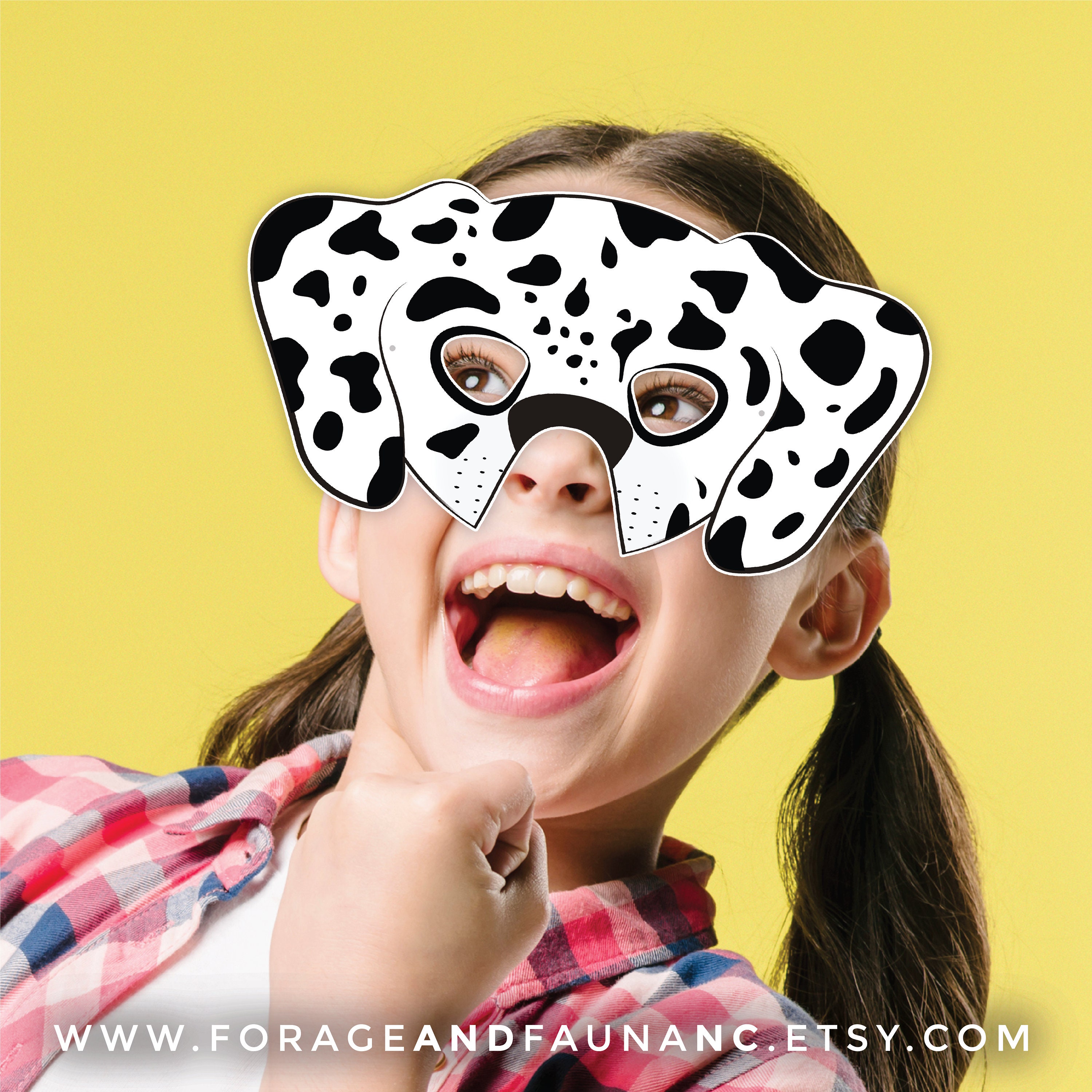 Dalmatian Printable Dog Animal Mask Doggo Puppy Mask Black - Etsy Canada