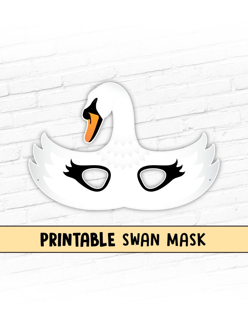 Swan Printable Mask White Goose Mask Printable Halloween | Etsy