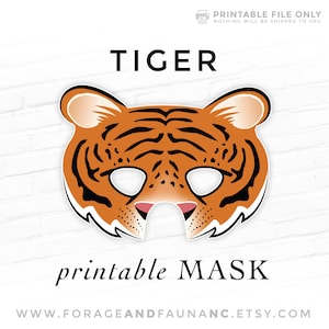 Tiger Mask Bengal Tiger Siberian Tiger Tiger King Tigris Mask Wild Cat Mask Printable Animal Mask Halloween Mask Jungle Lunar Zodiac