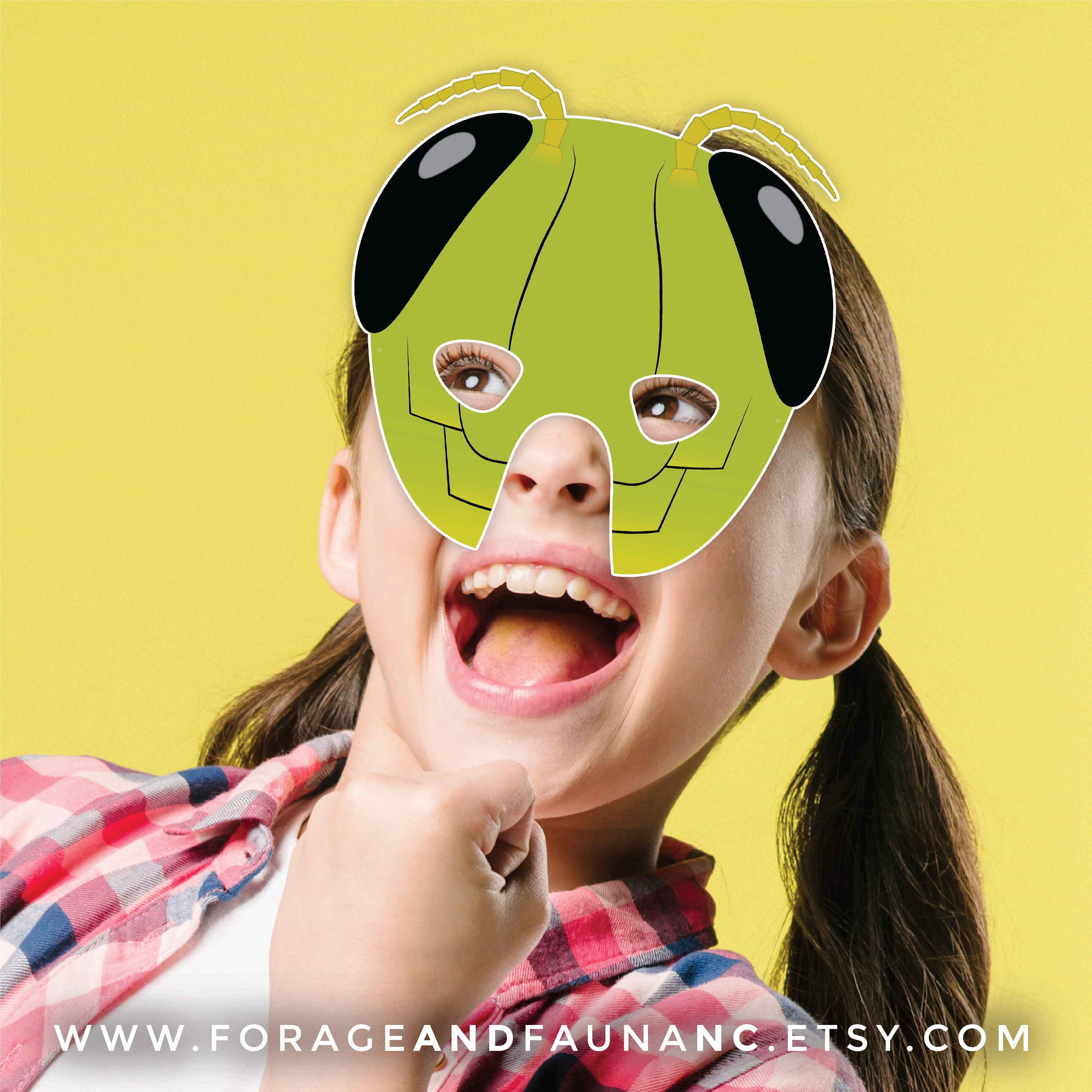 Grasshopper Printable Mask Printable Katydid Bug Mask Green - Etsy ...