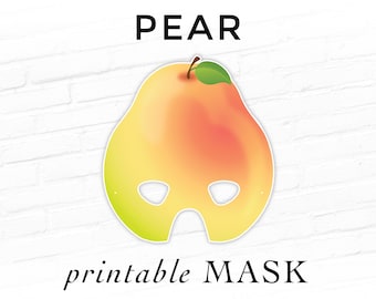 Pear Printable Party Mask | Fruit Mask | Inexpensive Play Props