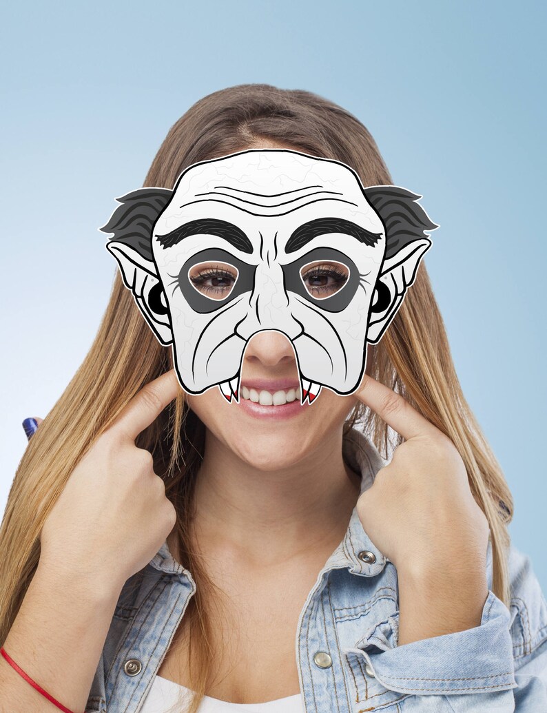 Halloween Mask Printable Masks Vampire Mask Monster Paper | Etsy