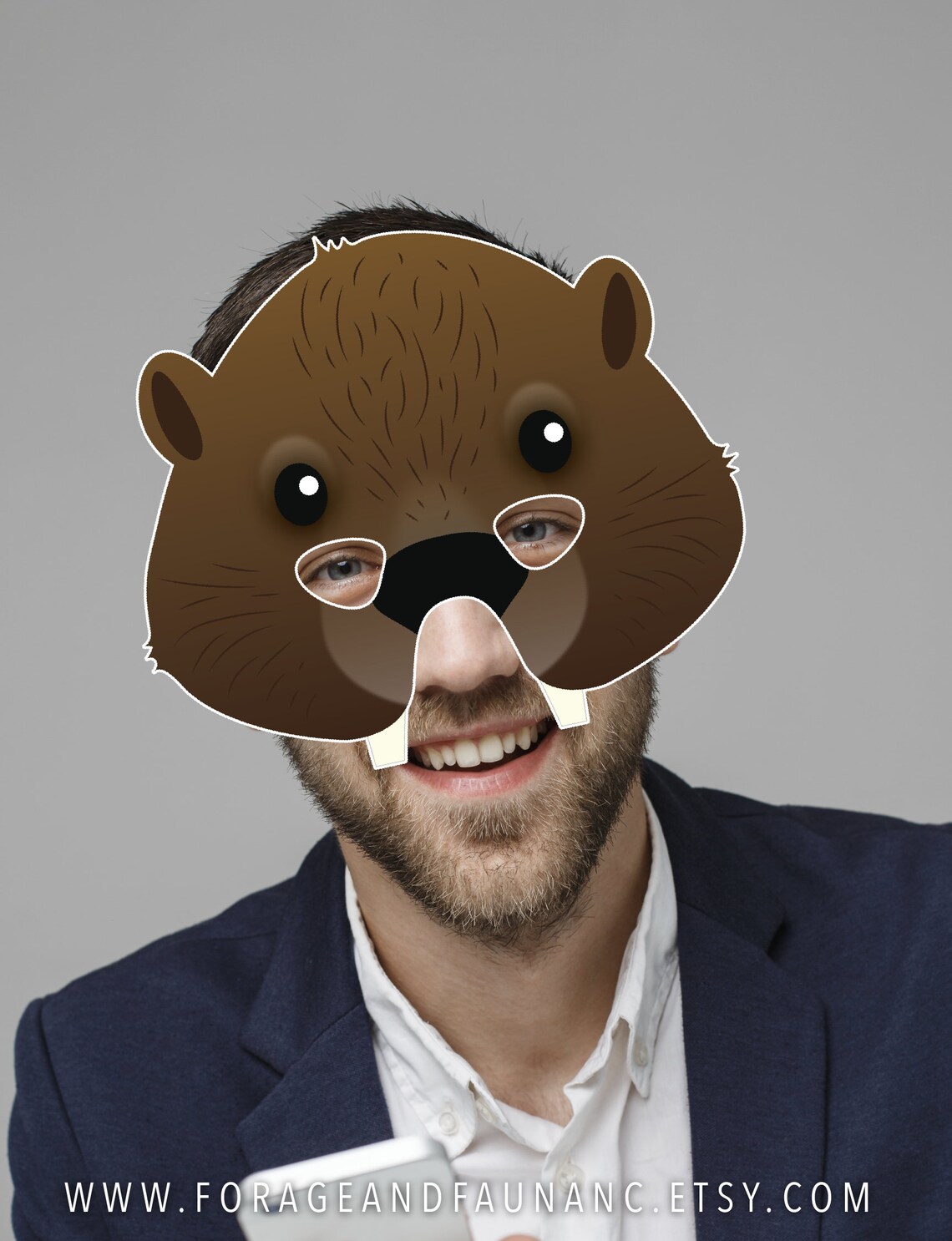Groundhog Printable Mask Groundhog Day Beaver Mask Etsy