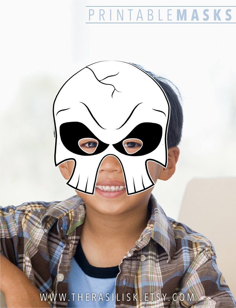 Halloween Mask Printable Masks Scary Skull Skeleton Mask  Etsy