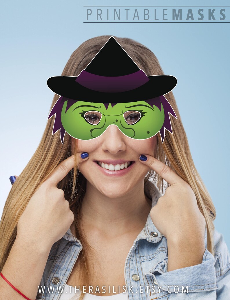 Halloween Mask Printable Mask Witch Mask Wicked Witch Mask | Etsy