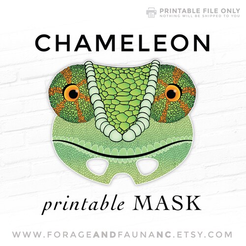 Printable Mask Halloween Costume Chameleon Lizard Mask - Etsy