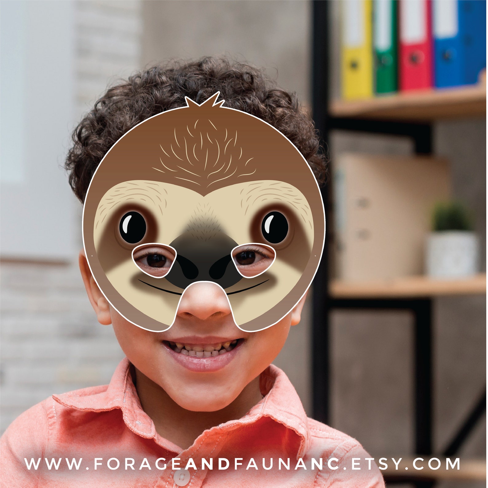 Sloth Printable Mask Halloween Costume Party Photo Booth Props - Etsy