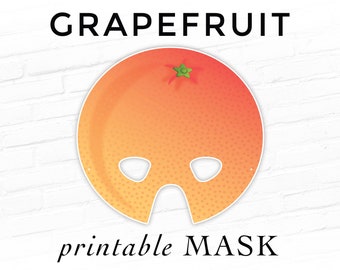 Grapefruit Printable Party Mask | Citrus Fruit Mask | Inexpensive Play Props