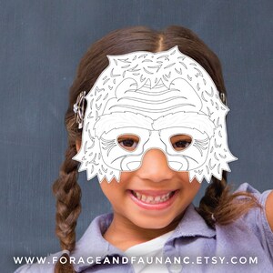 Sasquatch Coloring Mask Fun Bigfoot Activity Mask Printable Folklore ...