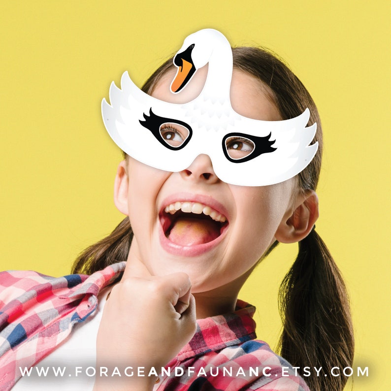 Swan Printable Bird Mask White Goose Printable Halloween Party | Etsy