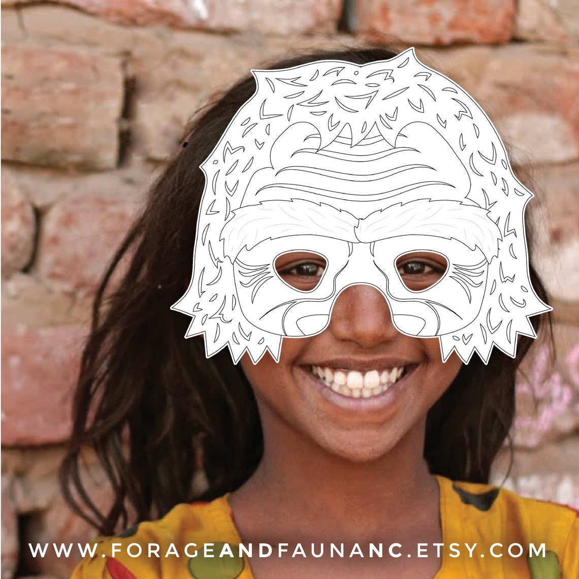 Sasquatch Coloring Mask Fun Bigfoot Activity Mask Printable | Etsy