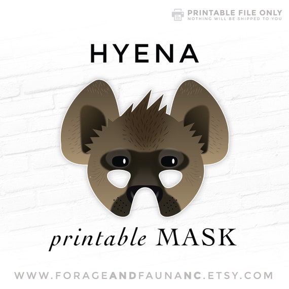 Hyäne Safari Dschungel Tier druckbare Kostüm Maske Party - Etsy Österreich