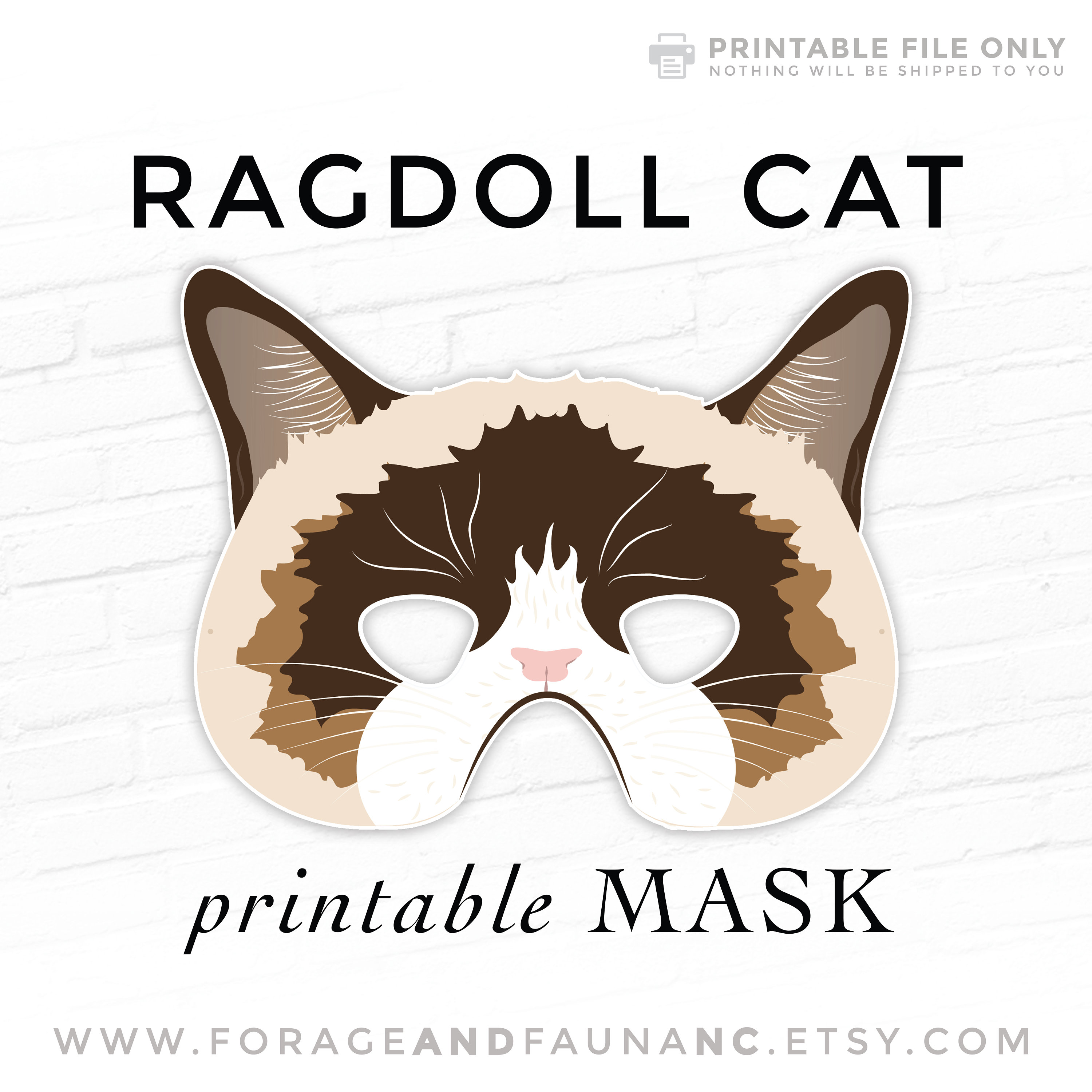 Grumpy Cat Mask,diy Animal Head,pdf Download,paper Mask,helmet,3d Polygon  Masks,low Poly,papercraft Face Mask,template,printable,halloween 