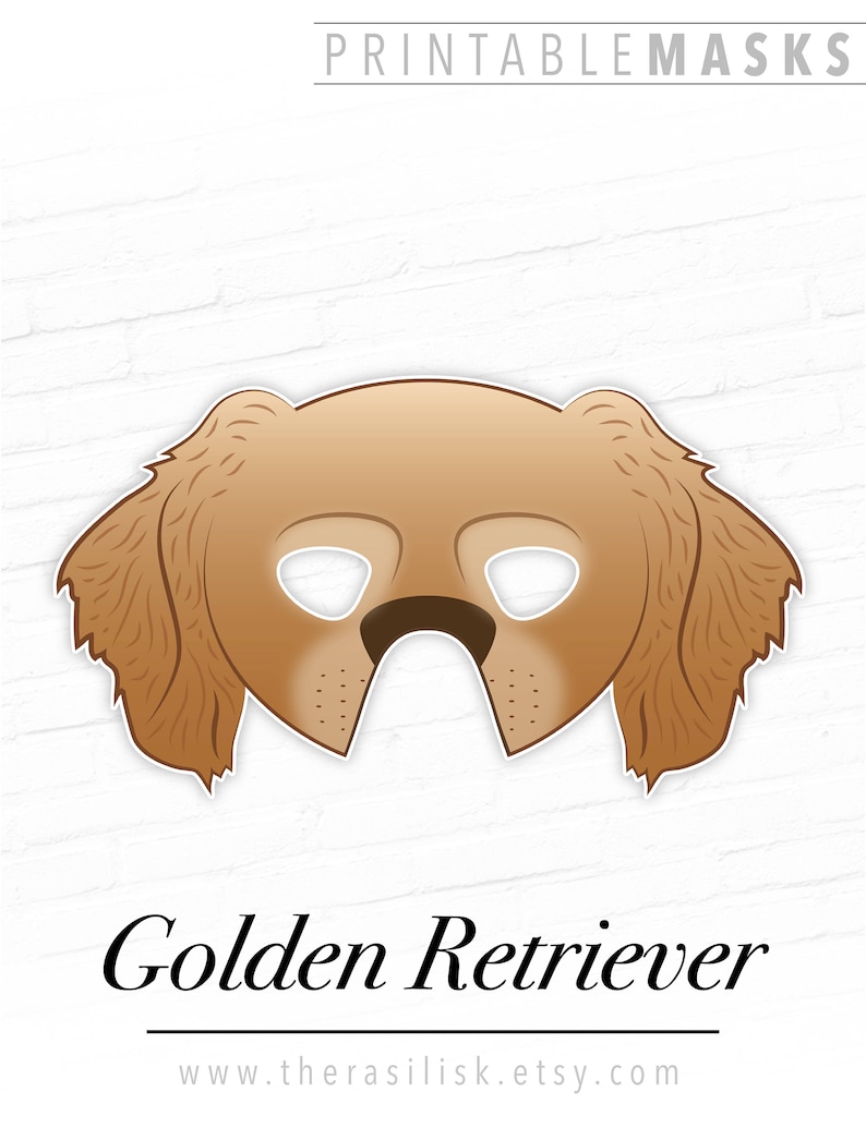 Golden Retriever Printable Canine Mask, Cocker Spaniel Mask, Printable Animal Masks, Halloween Mask, Photograph Booth Props, Printable Gown Prop graphic about Printable Dog Masks titled Golden Retriever Printable Canine Mask, Cocker Spaniel Mask, Printable Animal Masks, Halloween Mask, Photograph Booth Props, Printable Gown Prop