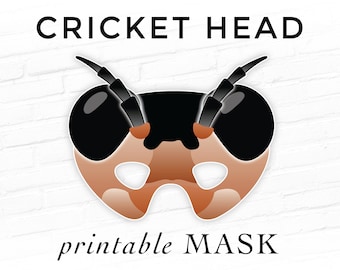 Cricket Head Printable Mask Insect Bug Head Mask Grasshopper Mask Summer Spring Pretend Play Costumes Printable Animal Masks Photo Booth