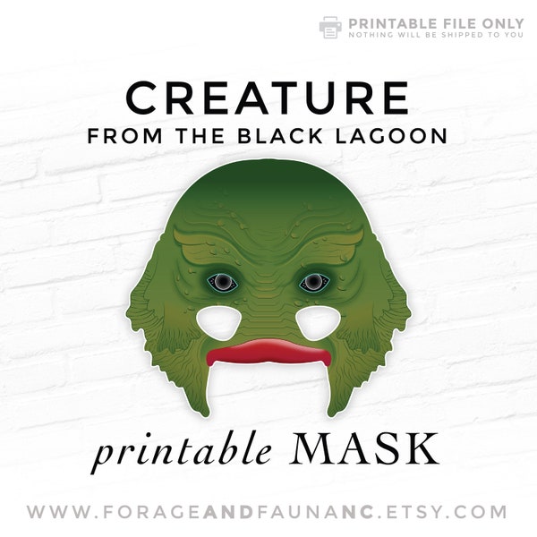 Creature from the Black Lagoon - Classic Horror Movie Printable Halloween Monster Mask