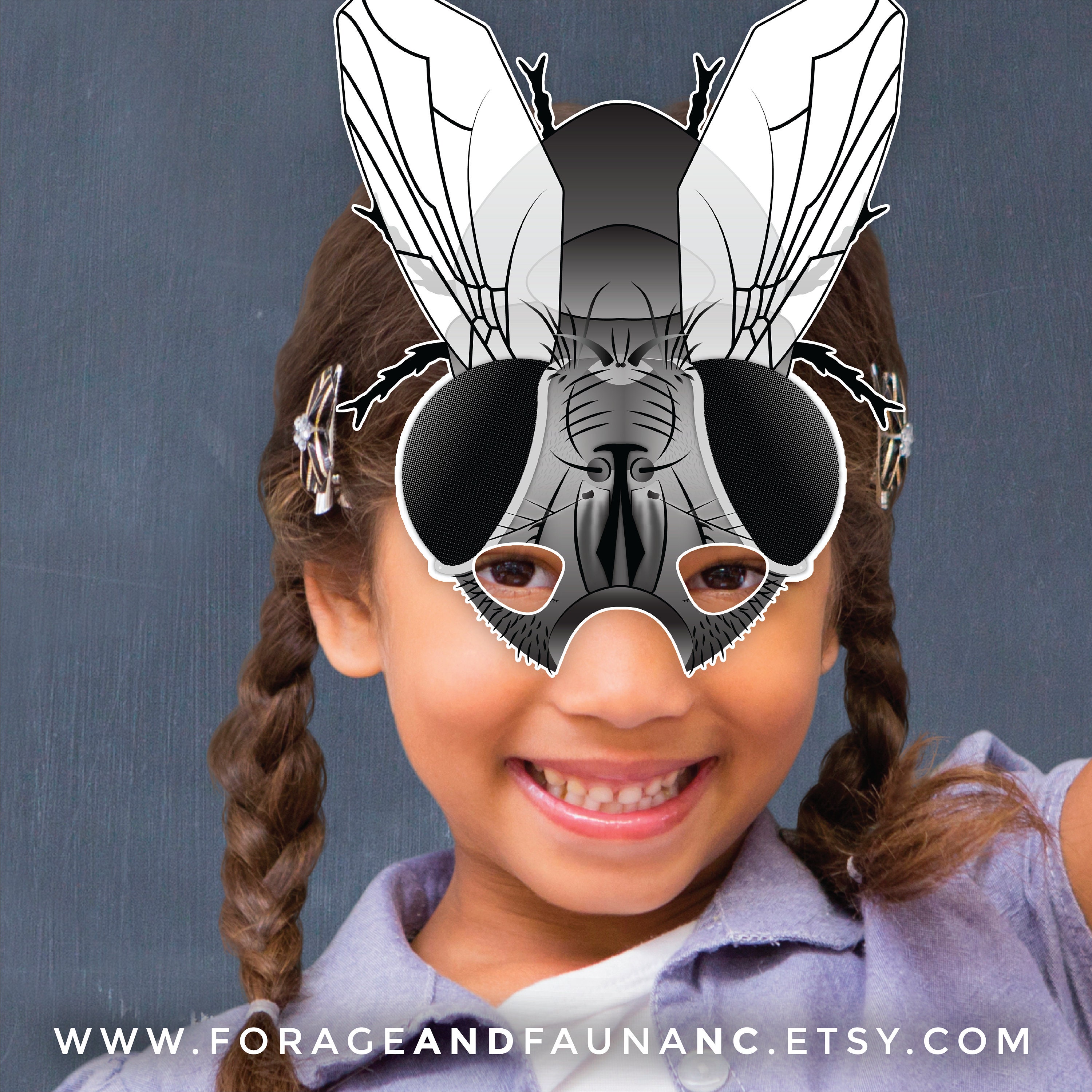 Black Fly Housefly Printable Costume Mask House Fly Horse Fly